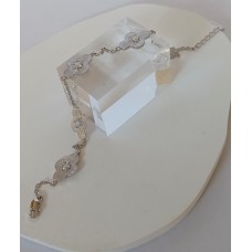 Ασημένιο βραχιόλι αλυσιδωτό με 5 σταυρούς και πέτρες (SB18)